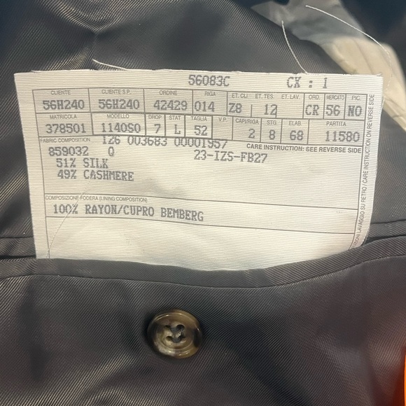 Ermenegildo Zegna Men's 3 Button Blazer Sport Coat Wool Cashmere Jacket 52 US 42 - Picture 5 of 14